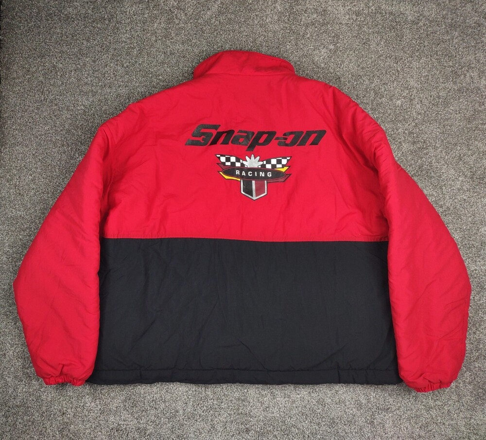 Vtg Snap-On Racing Jacket Men XXL Red Black Swingster Zip Up 90s Y2K Winter USA
